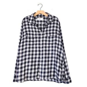 ABERCROMBIE & Fitch Boyfriend Fit Oversized Button Down Shirt in Black Plaid XL